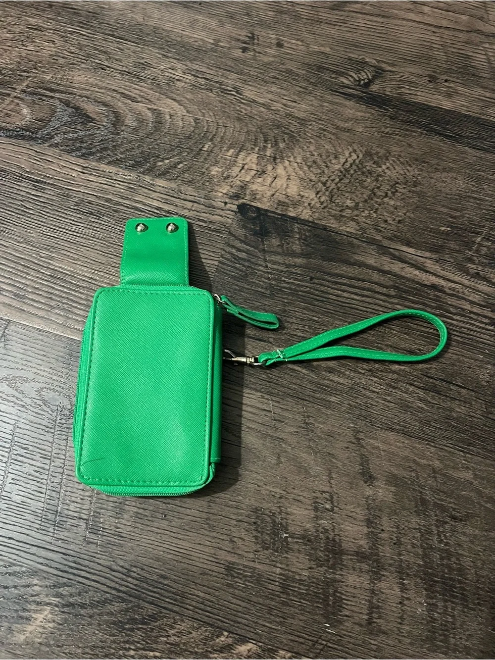 Bright Green Phone Wristlet Case clutch purse with strap